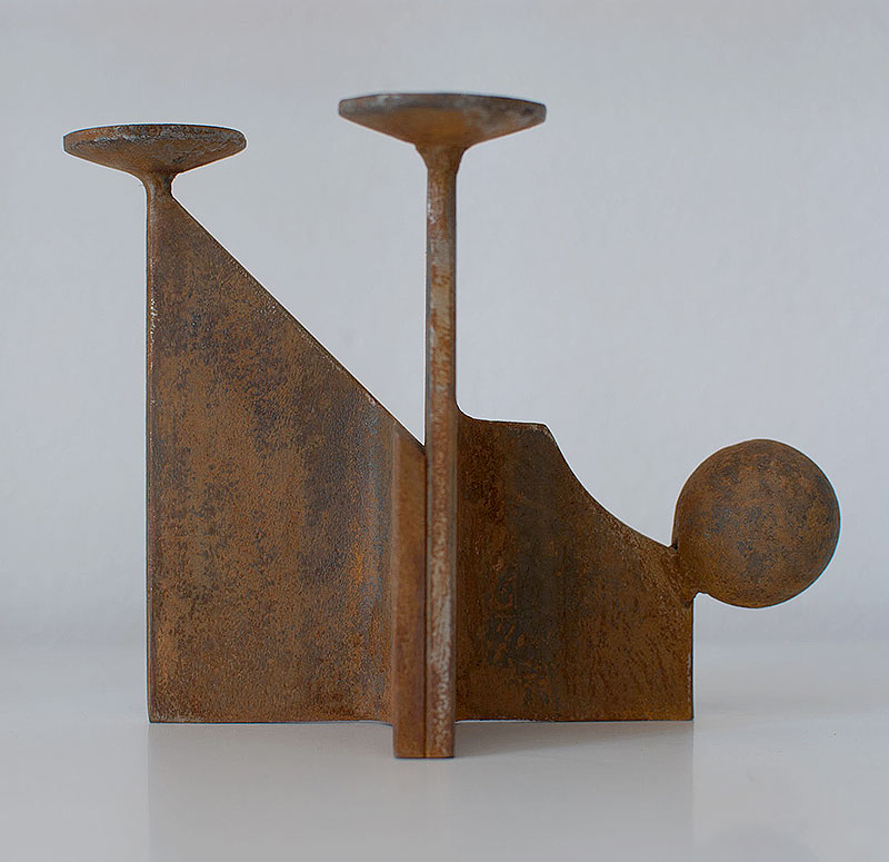 Double Candlestick with Ball Handle  (Διπλό Κηροπήγιο με Χερούλι Μπίλια) - Iron Works (Σιδήρου Έργα)